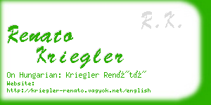 renato kriegler business card